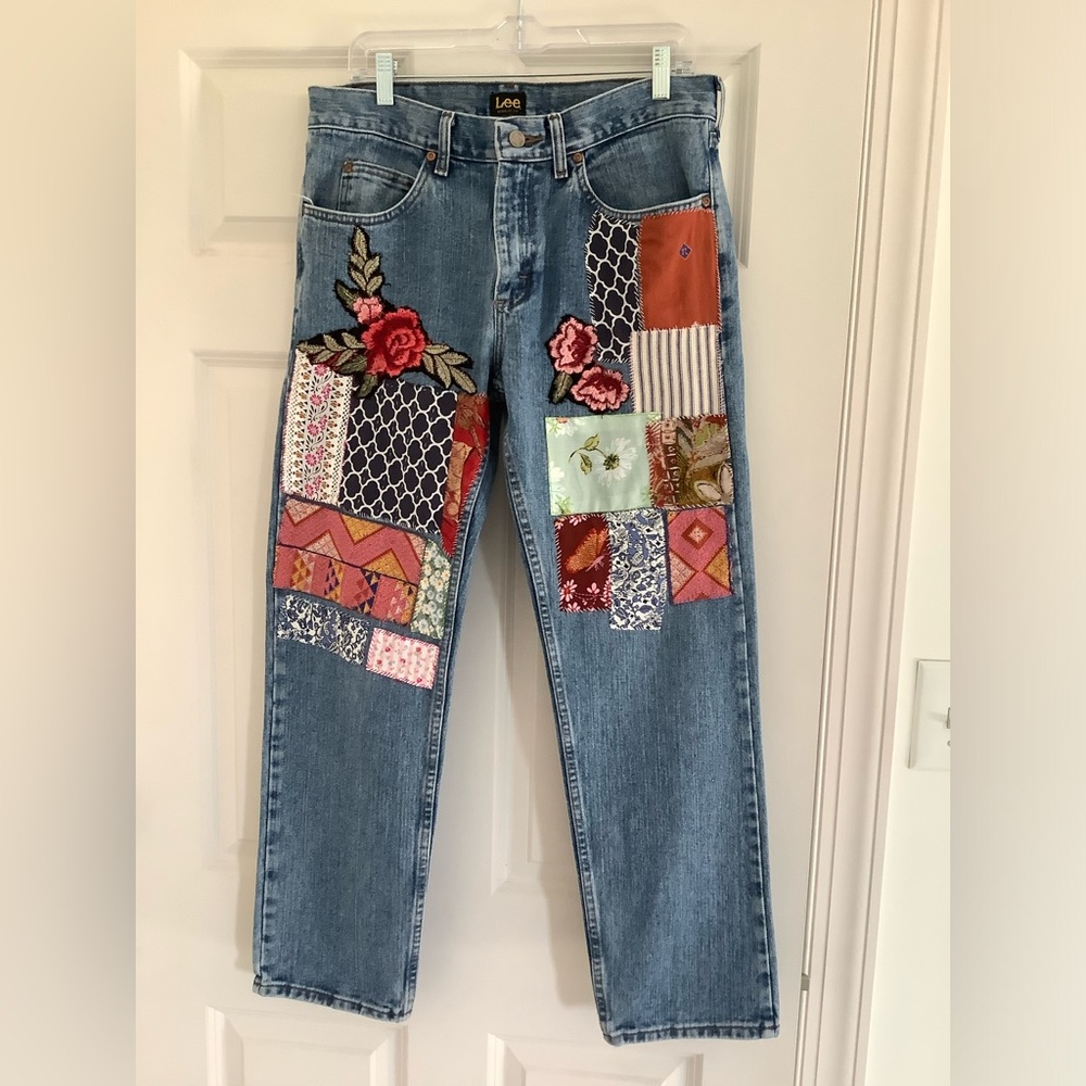 Vintage Up Cycled Lee Jeans Size 32 x 30